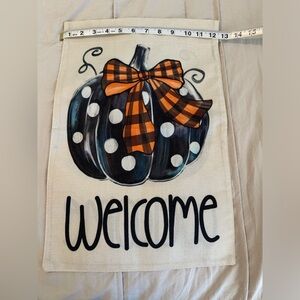 New pumpkin welcome garden flag great for fall season or Halloween